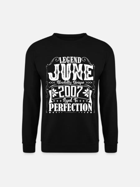 Juni 2007. Geburtstag Juni 2007 Geschenk Juni 2007 - Unisex Pullover - Schwarz