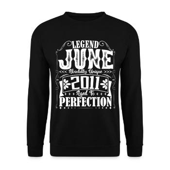 juin 2011. Anniversaire juin 2011 Cadeau juin 2011 - Sweat-shirt Unisexe - noir - Devant - Alina (178cm) & Michal (187cm)