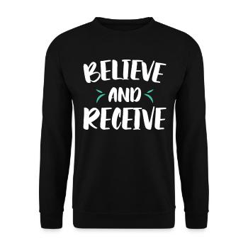 Believing and receiving Christian faith in God - Unisex Sweatshirt - black - Front - Alina (178cm) & Michal (187cm)