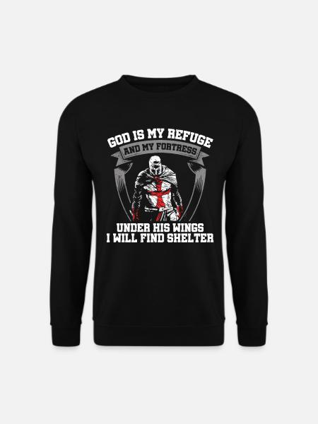 God is my refuge Knights Templar Christian - Unisex Sweatshirt - black