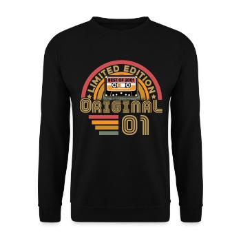 Original 2001 Vintage Anniversaire Humour - Sweat-shirt Unisexe - noir - Devant - Alina (178cm) & Michal (187cm)