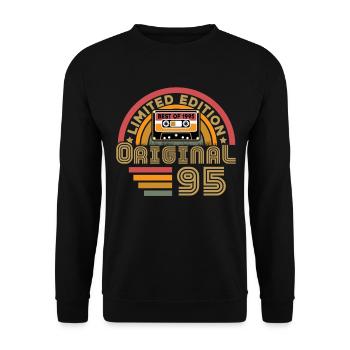 1995 Vintage Original 1995 Cadeau D'anniversaire - Sweat-shirt Unisexe - noir - Devant - Alina (178cm) & Michal (187cm)
