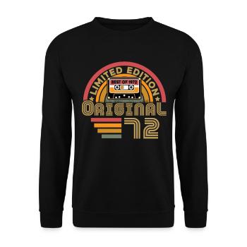 1972 Vintage Original 1972 Geburtstagsgeschenk - Unisex Pullover - Schwarz - Vorne - Alina (178cm) & Michal (187cm)