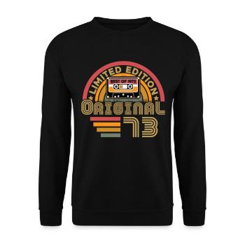 1973 Vintage Original 1973 Geburtstagsgeschenk - Unisex Pullover - Schwarz - Vorne - Alina (178cm) & Michal (187cm)