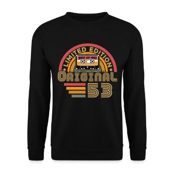 1953 Vintage Original 1953 Geburtstagsgeschenk - Unisex Pullover - Schwarz - Vorne - Alina (178cm) & Michal (187cm)