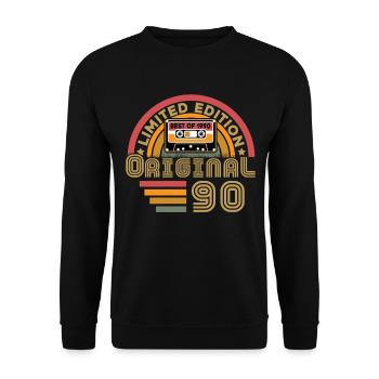 1990 Vintage Original 1990 Birthday Gift - Unisex Sweatshirt - black - Front - Alina (178cm) & Michal (187cm)