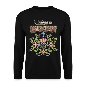 Jesus Christ, vintage folk art, faith, saying - Unisex Sweatshirt - black - Front - Alina (178cm) & Michal (187cm)