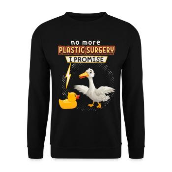 Comic Ente, Gummiente, lustiger Spruch - Unisex Pullover - Schwarz - Vorne - Alina (178cm) & Michal (187cm)