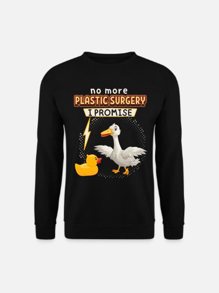 Comic Ente, Gummiente, lustiger Spruch - Unisex Pullover - Schwarz