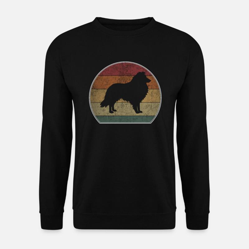 Retro Collie Sheepdog Sunset - Sweat-shirt Unisexe - noir