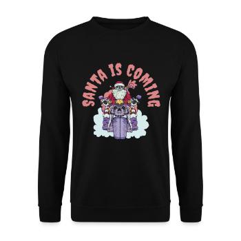 Scary Santa Weihnachten Urlaub Halloween - Unisex Pullover - Schwarz - Vorne - Alina (178cm) & Michal (187cm)