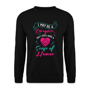 Caregiver Nurse Nursing Caregiving - Unisex Sweatshirt - black - Front - Alina (178cm) & Michal (187cm)
