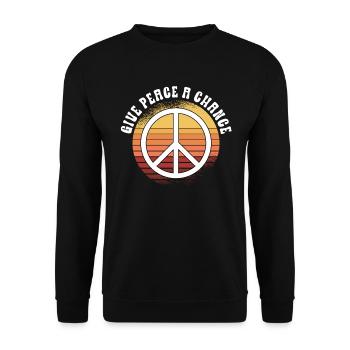 Hippie Peace Sign Peace Flowers Flower Child - Sweat-shirt Unisexe - noir - Devant - Alina (178cm) & Michal (187cm)