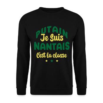 Je suis nantais c'est la classe - Sweat-shirt Unisexe - noir - Devant - Alina (178cm) & Michal (187cm)