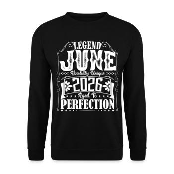June 2026. Birthday June 2026 Gift June 2026 - Unisex Sweatshirt - black - Front - Alina (178cm) & Michal (187cm)