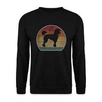 Retro Pudel Sonnenuntergang - Unisex Pullover - Schwarz - Vorne - Alina (178cm) & Michal (187cm)