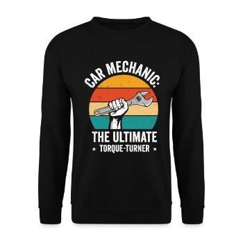 Car Mechanic Auto Engine Repair - Unisex Sweatshirt - black - Front - Alina (178cm) & Michal (187cm)