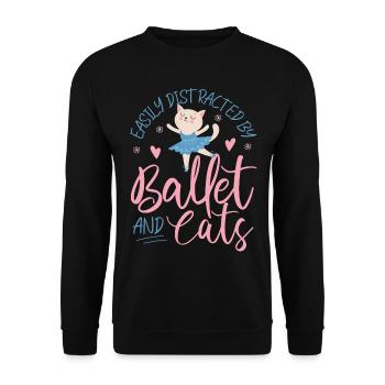 Ballet Dancer Dance Girl Ballerina - Unisex Pullover - Schwarz - Vorne - Alina (178cm) & Michal (187cm)