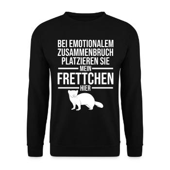 Platzieren Sie meinen Frettchen hier - Unisex Pullover - Schwarz - Vorne - Alina (178cm) & Michal (187cm)