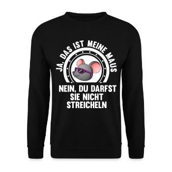 Ja das ist meine Maus - Unisex Pullover - Schwarz - Vorne - Alina (178cm) & Michal (187cm)