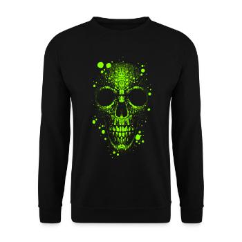 Totenkopf Skull - Unisex Pullover - Schwarz - Vorne - Alina (178cm) & Michal (187cm)