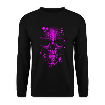 Totenkopf Skull - Unisex Pullover - Schwarz - Vorne - Alina (178cm) & Michal (187cm)