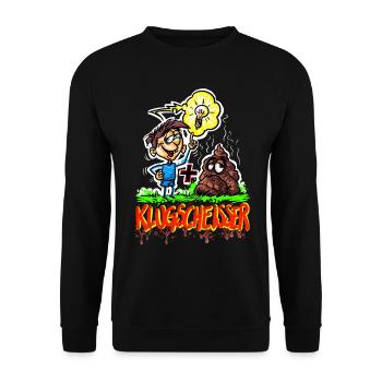 Klugscheißer Besserwisser Schlaumeier Wichtigtuer - Unisex Pullover - Schwarz - Vorne - Alina (178cm) & Michal (187cm)