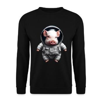 Cochon en tant qu’astronaute - Sweat-shirt Unisexe - noir - Devant - Alina (178cm) & Michal (187cm)
