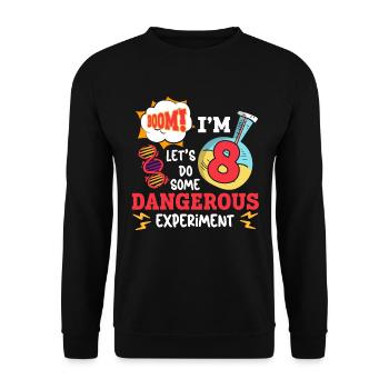 Science Theme Birthday Party Age 8 Scientist Boys - Unisex Sweatshirt - black - Front - Alina (178cm) & Michal (187cm)