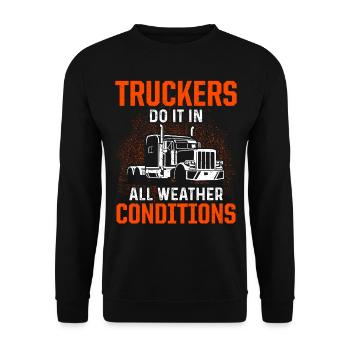 Truck Driver Trucker Driving - Unisex Sweatshirt - black - Front - Alina (178cm) & Michal (187cm)