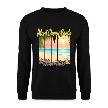 Mont Choisy Beach Sunset - Unisex Sweatshirt - black - Front - Alina (178cm) & Michal (187cm)