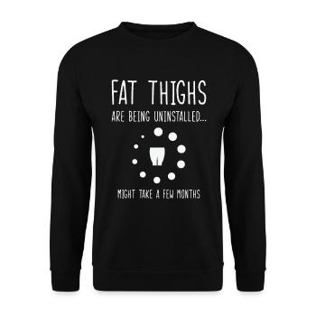 Uninstalling Fat Thighs Fitness Enthusiast - Unisex Sweatshirt - black - Front - Alina (178cm) & Michal (187cm)
