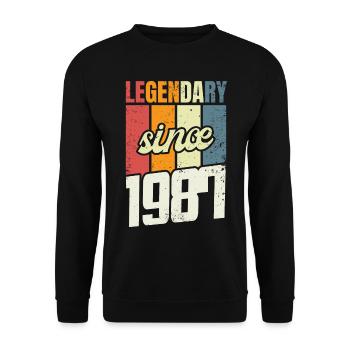 36th Birthday Level 36 Years 1987 Decoration Gift - Unisex Sweatshirt - black - Front - Alina (178cm) & Michal (187cm)