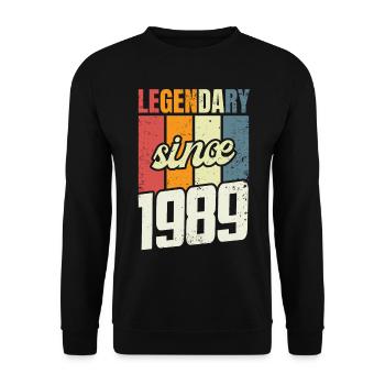 34th Birthday Level 34 Years 1989 Decoration Gift - Unisex Sweatshirt - black - Front - Alina (178cm) & Michal (187cm)
