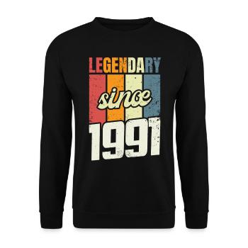 32nd Birthday Level 32 Years 1991 - Unisex Sweatshirt - black - Front - Alina (178cm) & Michal (187cm)