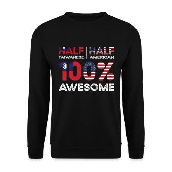 Né à Taïwan, Taïwanais, Américain, États-Unis - Sweat-shirt Unisexe - noir - Devant - Alina (178cm) & Michal (187cm)