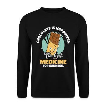 Beste Medizin Schokolade Dessert - Unisex Pullover - Schwarz - Vorne - Alina (178cm) & Michal (187cm)