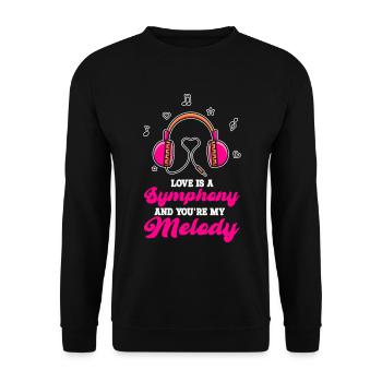Casque de Saint-Valentin Couple Love Music - Sweat-shirt Unisexe - noir - Devant - Alina (178cm) & Michal (187cm)