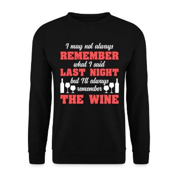 Weintrinken Weinverkostung Weinliebhaber - Unisex Pullover - Schwarz - Vorne - Alina (178cm) & Michal (187cm)