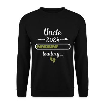 Oncle 2024 Chargement Grossesse Unc Naissance - Sweat-shirt Unisexe - noir - Devant - Alina (178cm) & Michal (187cm)