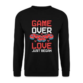 Les joueurs de la Saint-Valentin jouent à des paires de jeux vidéo - Sweat-shirt Unisexe - noir - Devant - Alina (178cm) & Michal (187cm)