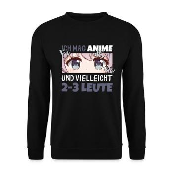 Sarkastisches Kawaii Statement für Manga-Liebhaber - Unisex Pullover - Schwarz - Vorne - Alina (178cm) & Michal (187cm)