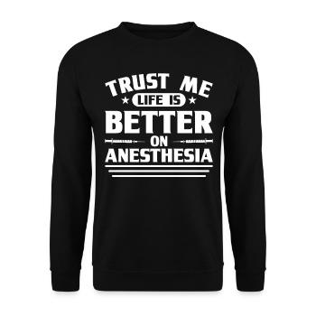Anesthesia Anesthesia Technician Anesthesiologist - Unisex Sweatshirt - black - Front - Alina (178cm) & Michal (187cm)