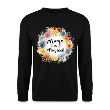 Les mamans sont magiques Fête des mères mignonnes 2024 - Sweat-shirt Unisexe - noir - Devant - Alina (178cm) & Michal (187cm)