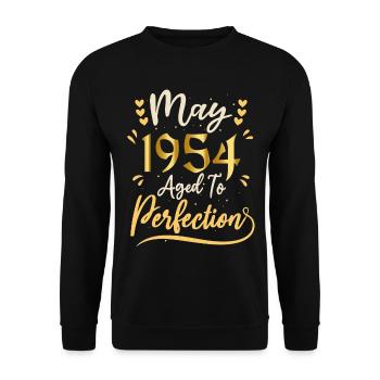 Mai 1954 Mai Geburtstag Mai 1954 - Unisex Pullover - Schwarz - Vorne - Alina (178cm) & Michal (187cm)