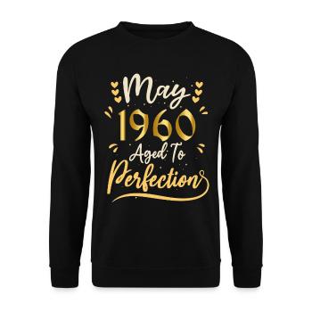 Mai 1960 Mai Geburtstag Mai 1960 - Unisex Pullover - Schwarz - Vorne - Alina (178cm) & Michal (187cm)