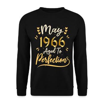 May 1966 May birthday May 1966 - Unisex Sweatshirt - black - Front - Alina (178cm) & Michal (187cm)