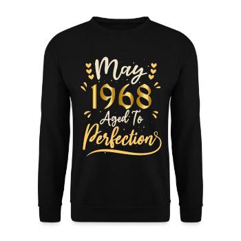 May 1968 May birthday May 1968 - Unisex Sweatshirt - black - Front - Alina (178cm) & Michal (187cm)