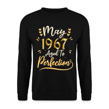 Mai 1967 Mai anniversaire May 1967 - Sweat-shirt Unisexe - noir - Devant - Alina (178cm) & Michal (187cm)