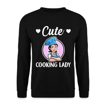 Cute Cooking Lady Cute Lady Cooking Chefs Restaura - Unisex Pullover - Schwarz - Vorne - Alina (178cm) & Michal (187cm)
